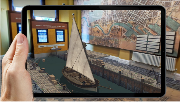 Augmented reality showing a ship.