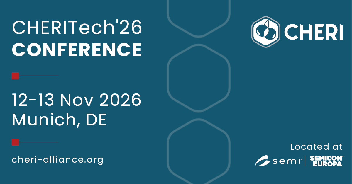 CHERITech'26, 12-13 November 2026, Munich, DE. Located at SEMICON Europa.